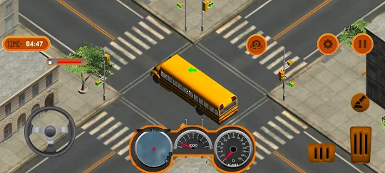 School Bus Modern City Driving