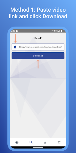 Android application SaveF Video Downloader screenshort