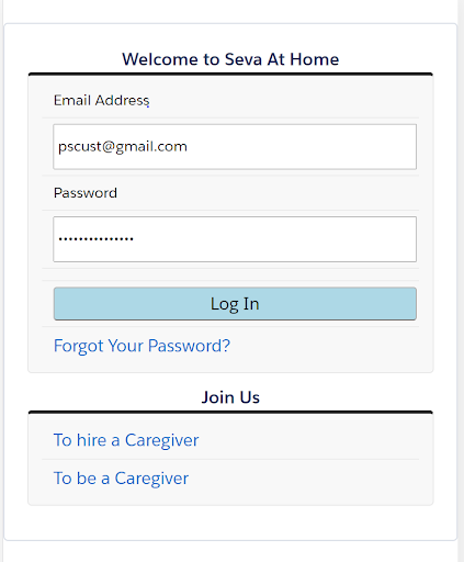 Android application SevaAtHome screenshort