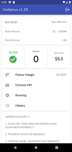 Visualização do aplicativo
