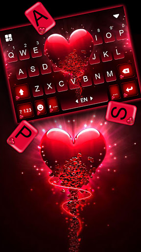 Fiery Red Heart Keyboard Backg Screen 2