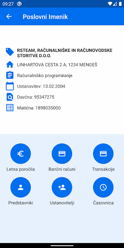 Android application Poslovni Imenik screenshort