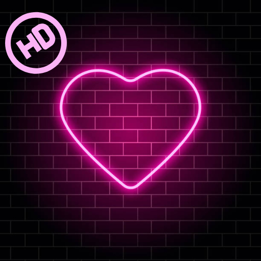 Neon hearts wallpaper 2023 logo