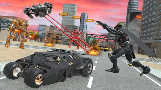 Flying Bat Robot Car Games