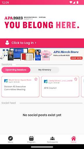 Android application APA 2023 Convention screenshort