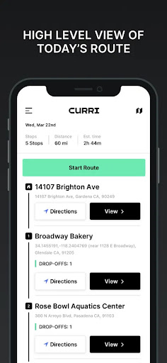 Curri Route Driver Screen 2