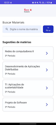 Android application Save Students screenshort