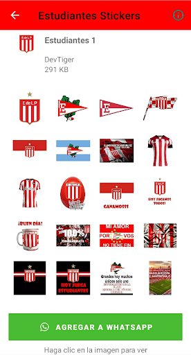 Android application Club Estudiantes Stickers screenshort