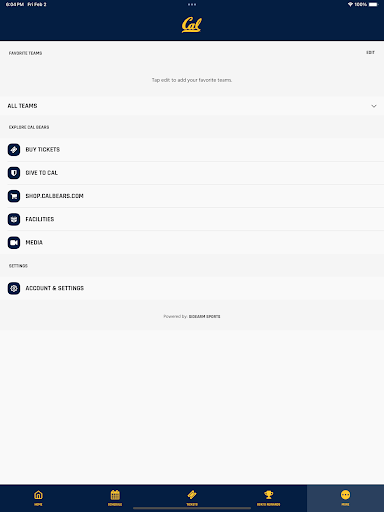 Screenshot of California Golden Bears