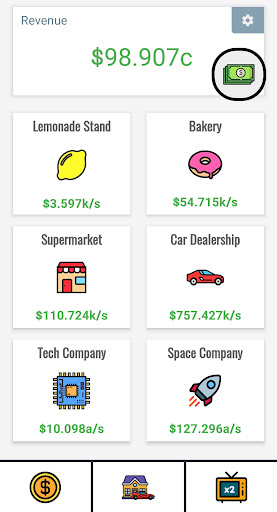 Idle Entrepreneur Game Screen 2