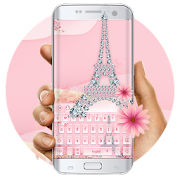Pink Diamond Paris Love keyboard  Icon