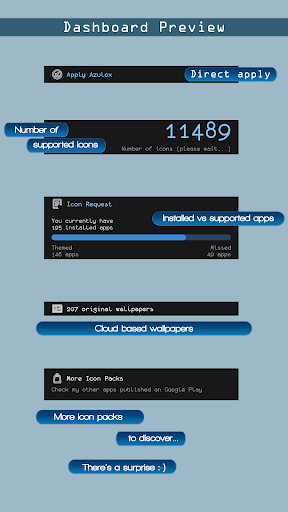 Azulox Icon Pack - Dark mode Screen 2