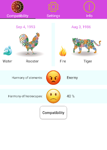 Android application Chinese Horoscope Pro: Destiny screenshort