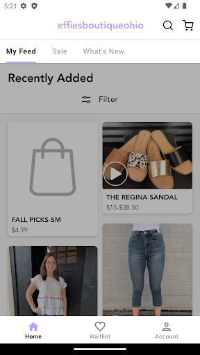 Android application effiesboutiqueohio screenshort