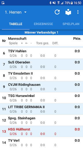 Android application HSG Hüllhorst screenshort