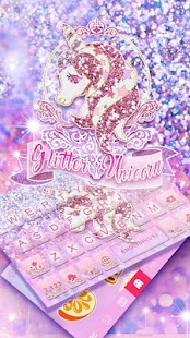 Glitter Unicorn Keyboard Theme Screenshot