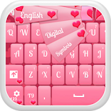 GO Keyboard Pink Hearts Glow icon