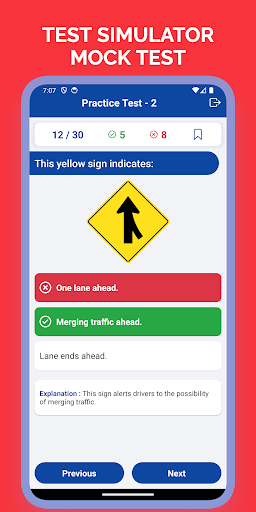 RI Permit Test Practice Screen 2