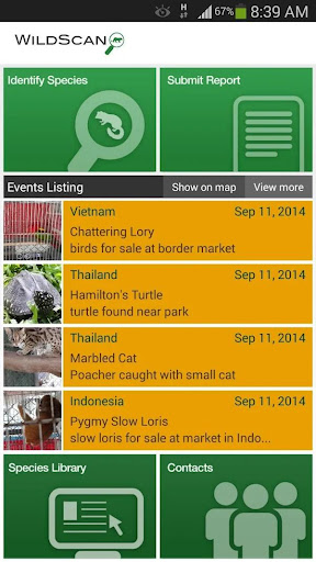 Android application WildScan screenshort