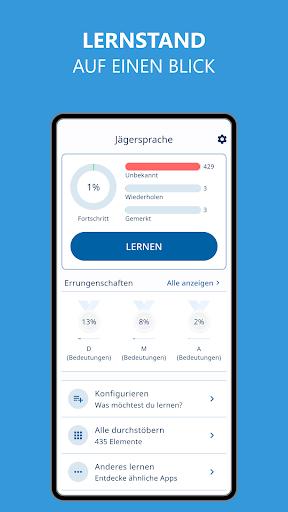 Android application Lerne Jägersprache screenshort
