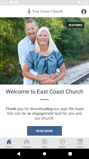 Android application East Coast Church screenshort