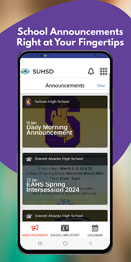 Android application Salinas UHSD screenshort