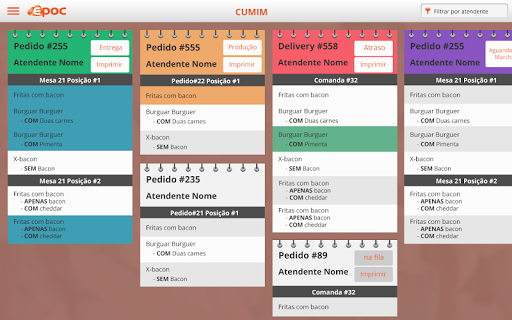 EPOC KDS Tela de Produção