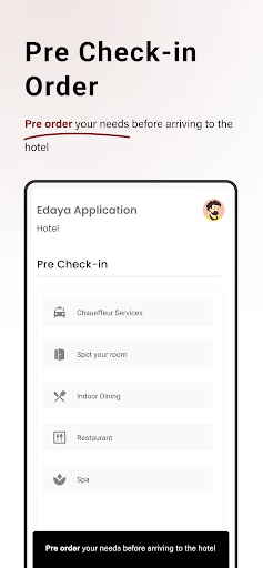 Edaya:CheckIn/out,Room Service Screen 3