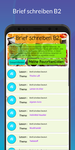 Android application Brief schreiben B2 screenshort