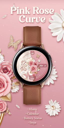 Android application Pink Rose Curve_Watchface screenshort