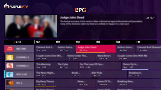 Captura de tela do IPTV Smart Purple Player