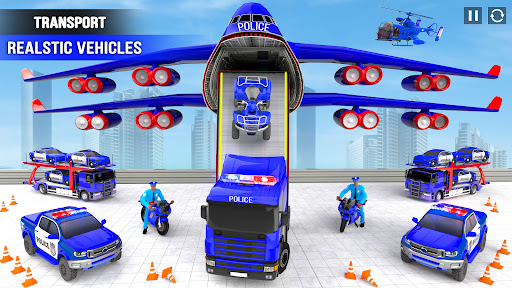 Police Car transporter Game 3D