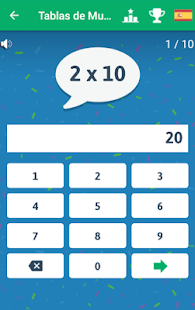 Tablas de Multiplicar - Juego gratis Screenshot
