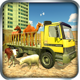 farm and zoo animal transport truck icon