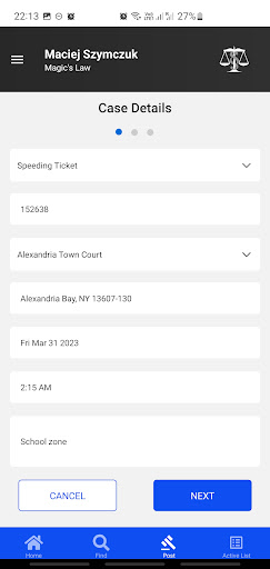 My Court Support Screen 2