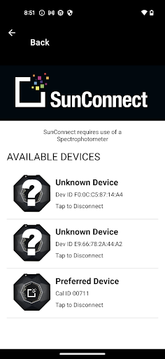 Android application SunConnect screenshort