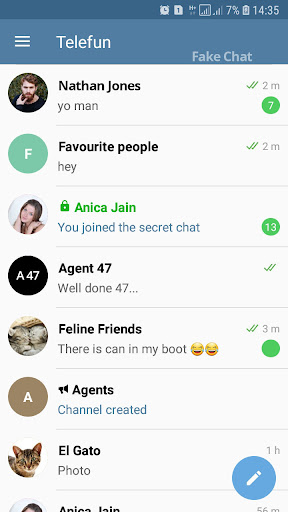 Android application Telefun Fake chat maker Prank screenshort