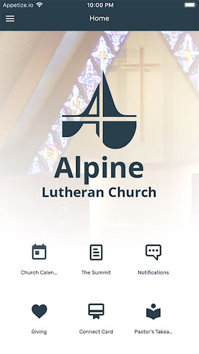 Android application Alpine Lutheran Church screenshort
