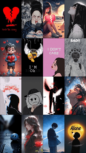 Android application Sad Wallpaper for Girls & Boys screenshort