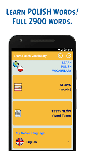 Android application Learn Polish Vocabulary Words screenshort