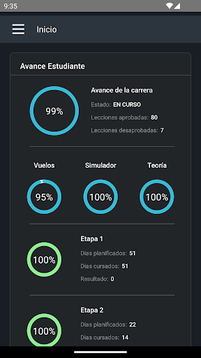 Android application ProFlight screenshort