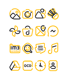 Lineblack - Yellow icon Pack