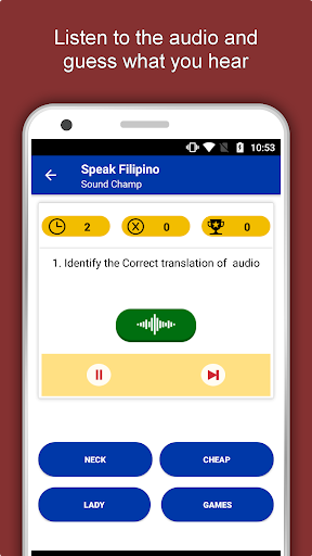 Screenshot of Learn Filipino Language App