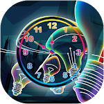 Cover Image of Download Neon Clock Live Wallpaper - An  APK