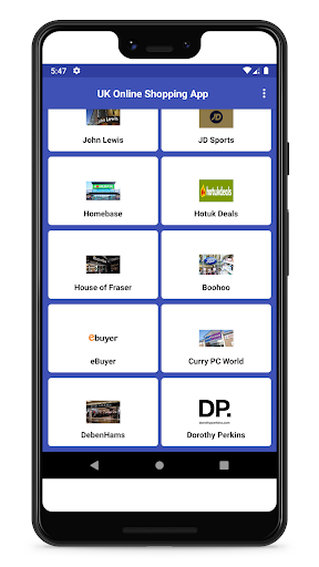UK Online Shopping App Screen 2