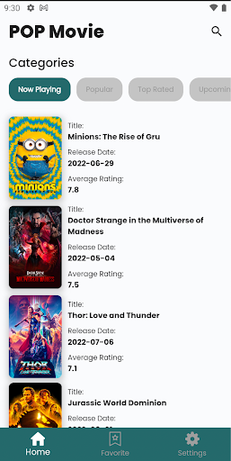 Android application POP Movie screenshort