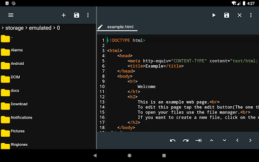 Screenshot of Html Editor