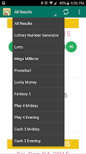 Florida Lottery Results Screenshot