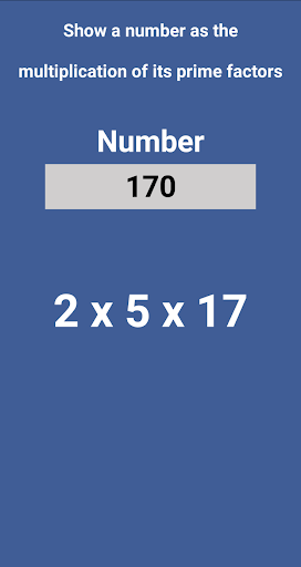 Prime factors of a number Screen 3