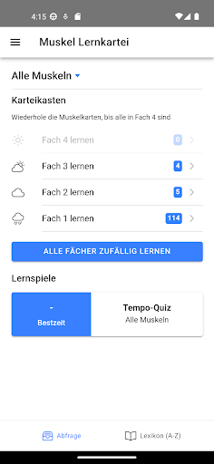 Android application Muskel Lernkartei screenshort